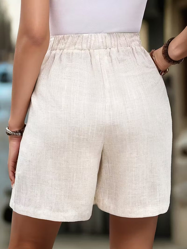 Dames Shorts met Trekkoord en Bloemenborduursel