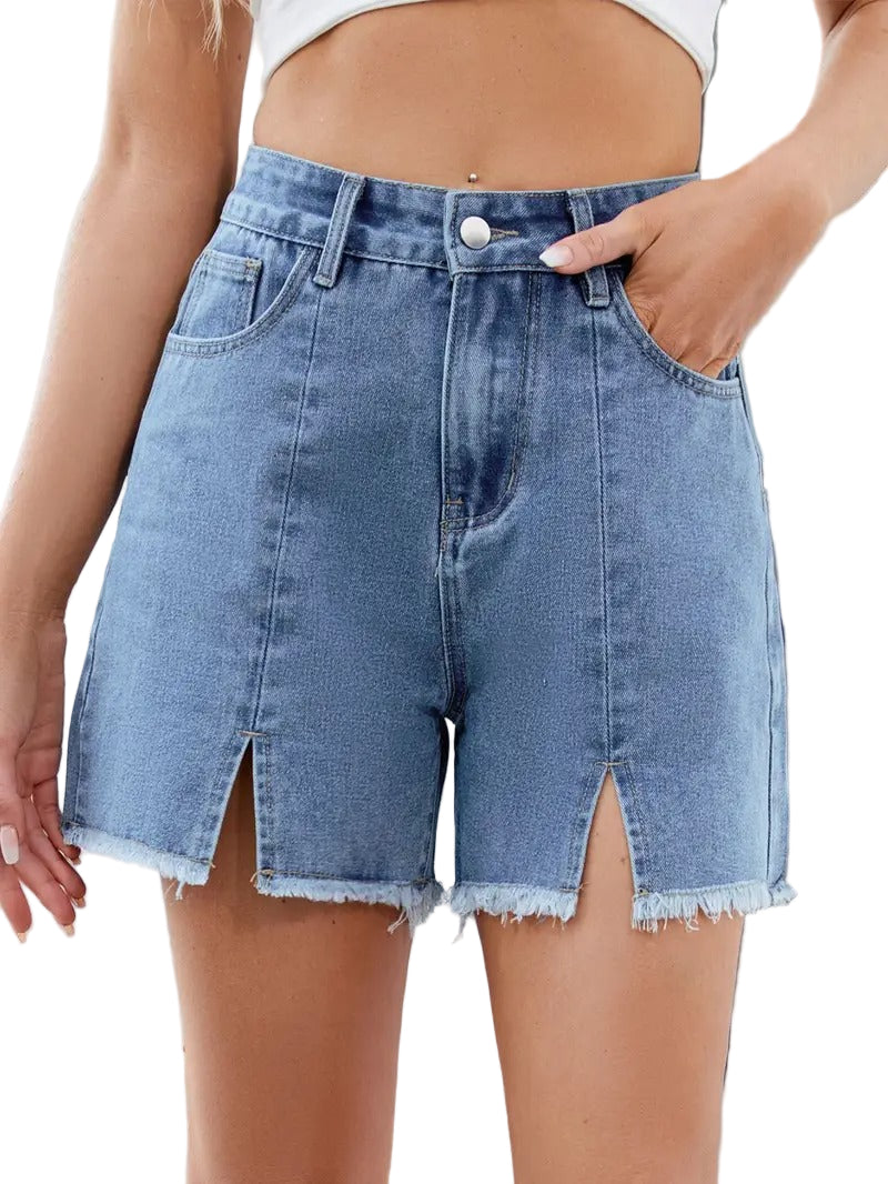 Dames Shorts Met Rafelige Zoom