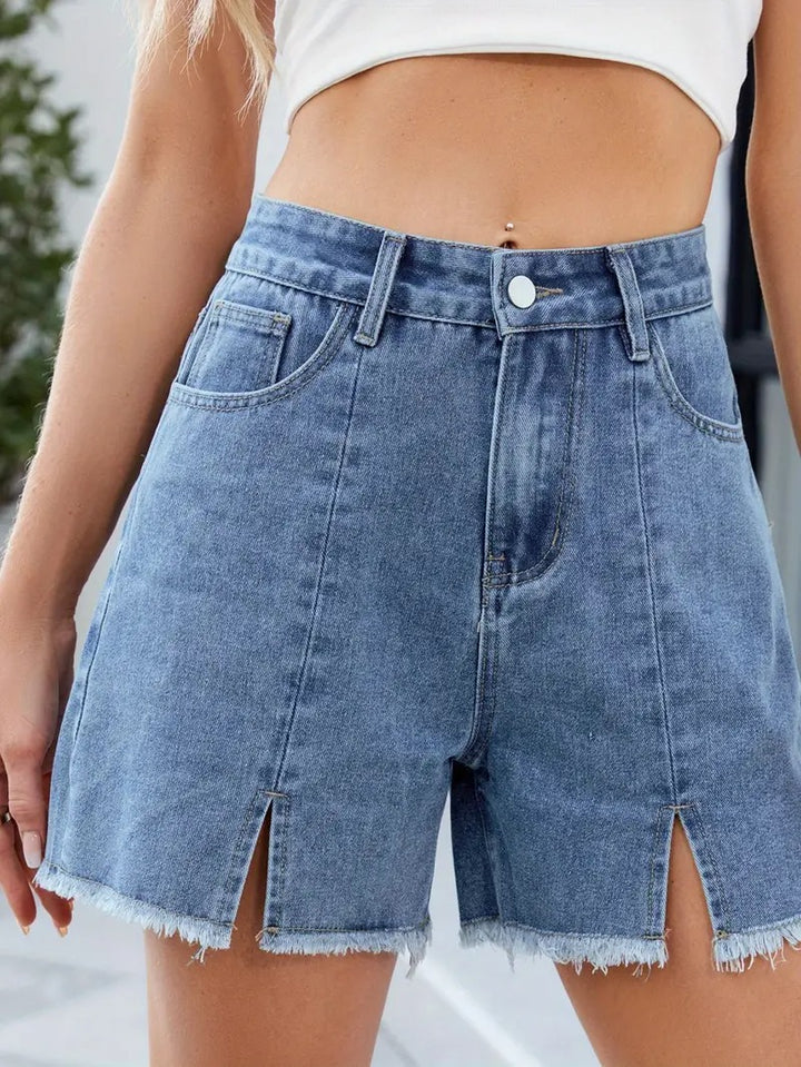 Dames Shorts Met Rafelige Zoom