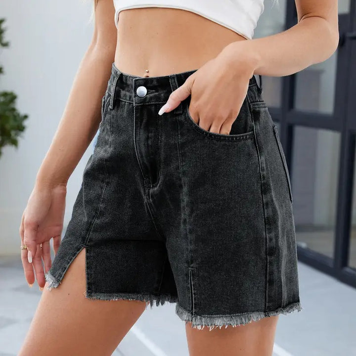 Dames Shorts Met Rafelige Zoom