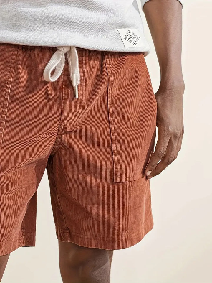 Heren Corduroy Shorts Met Trekkoord