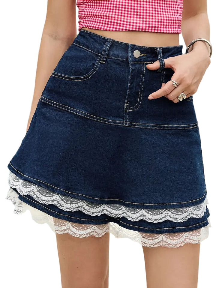 Dames Minirok Met Kantafwerking